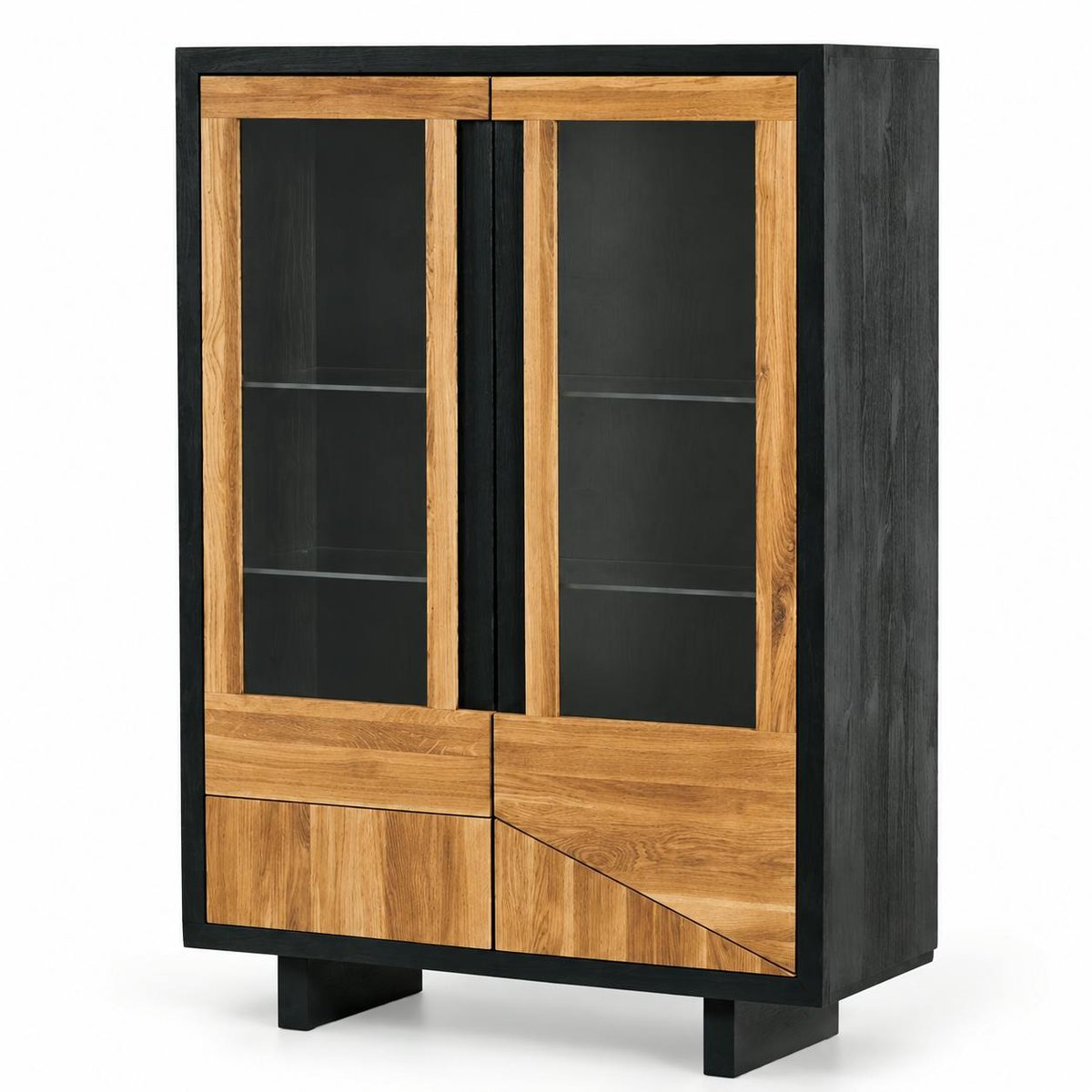 Buffet vitrine en bois FAIRLIE noir, PIER IMPORT