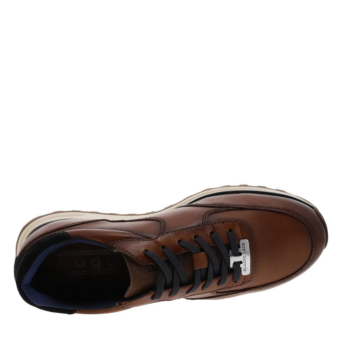 Sneakers talon plat marron, BUGATTI