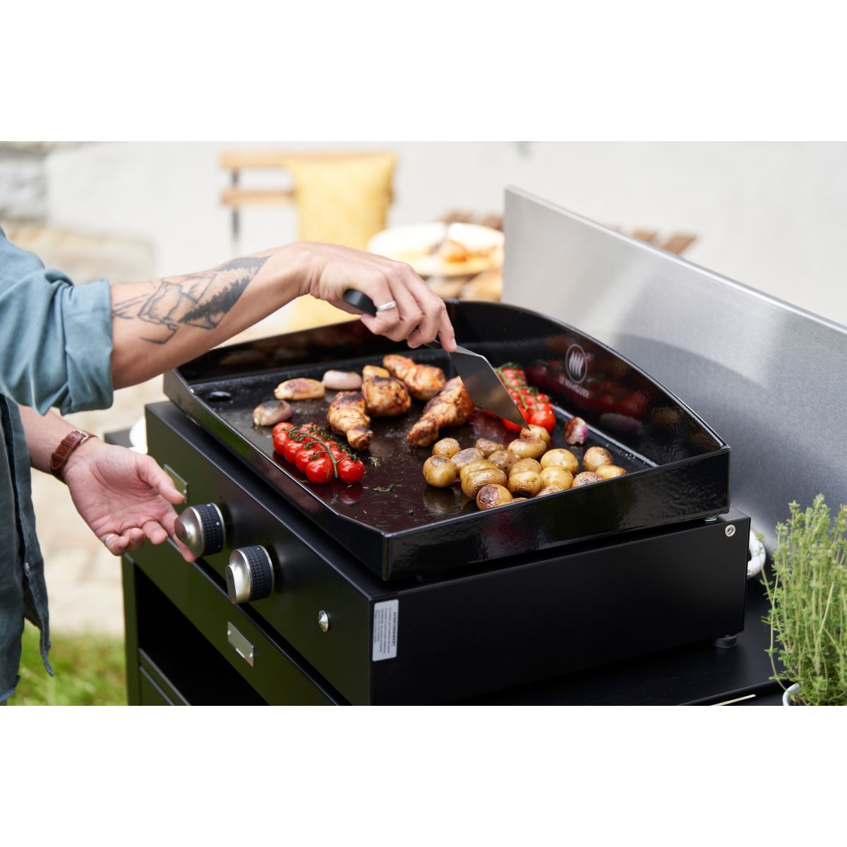 Plancha gaz Vintage Pure 260 noir 2 brûleurs à poser, 60x40 cm noir, LE MARQUIER