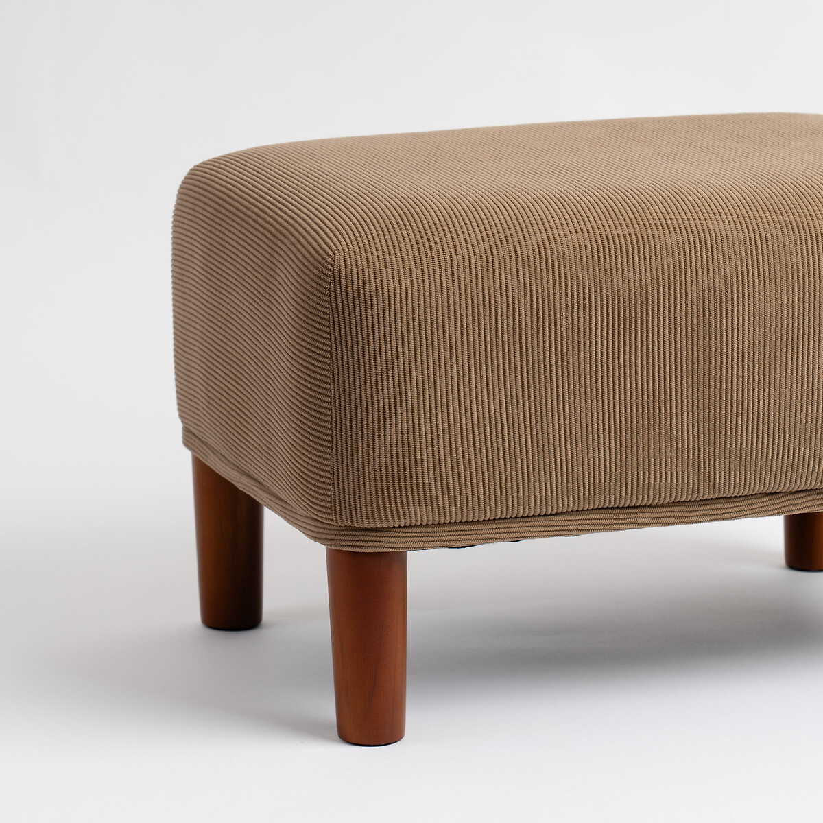 Mid Century Corduroy Footstool taupe, SO'HOME