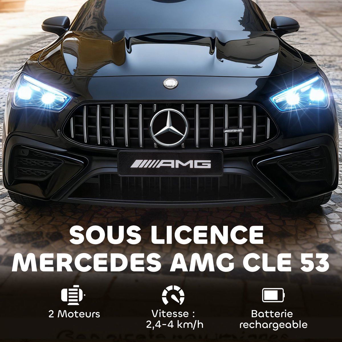 Voiture électrique à conducteur assis PP Noir noir, AIYAPLAY