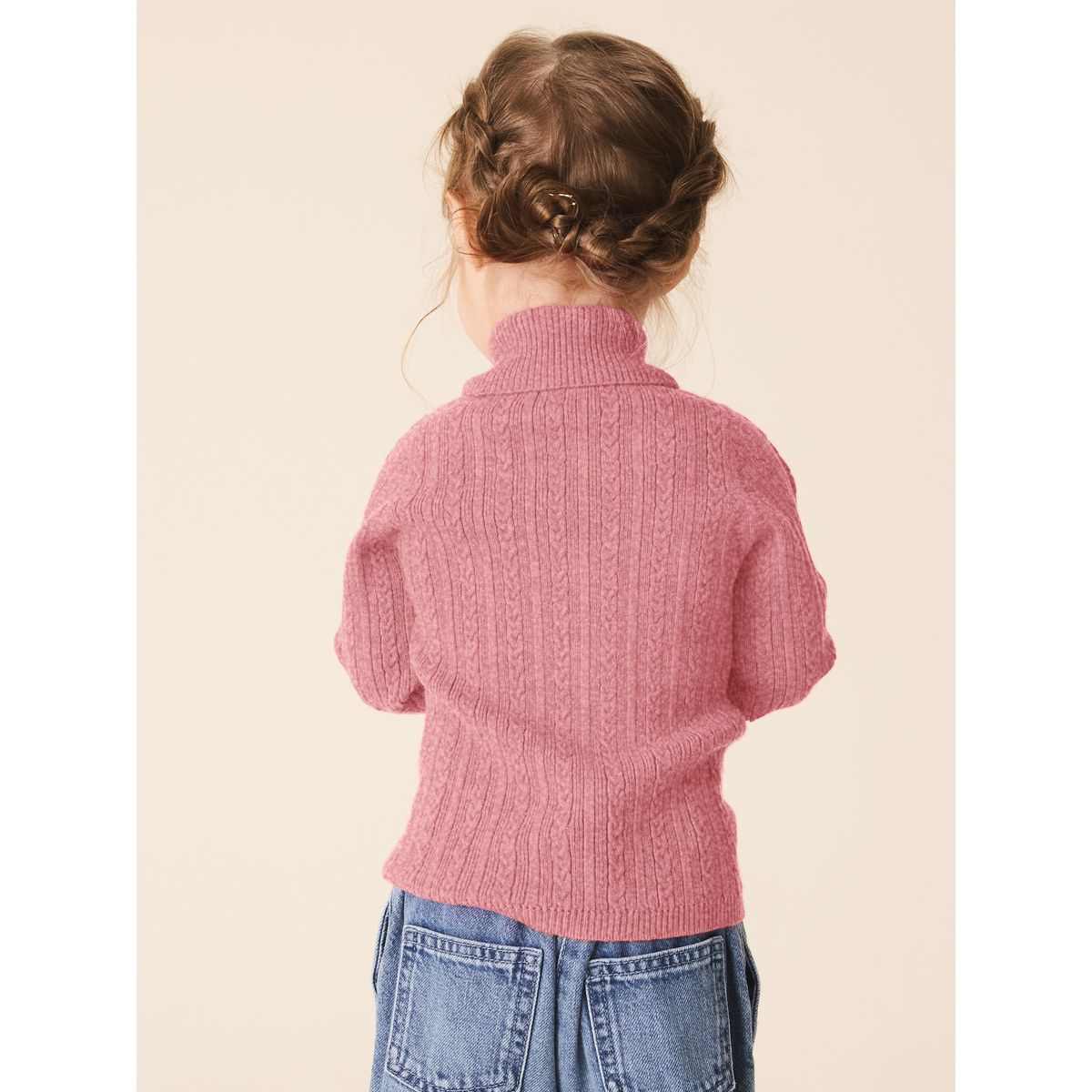 Pull col roulé rose, NEXT