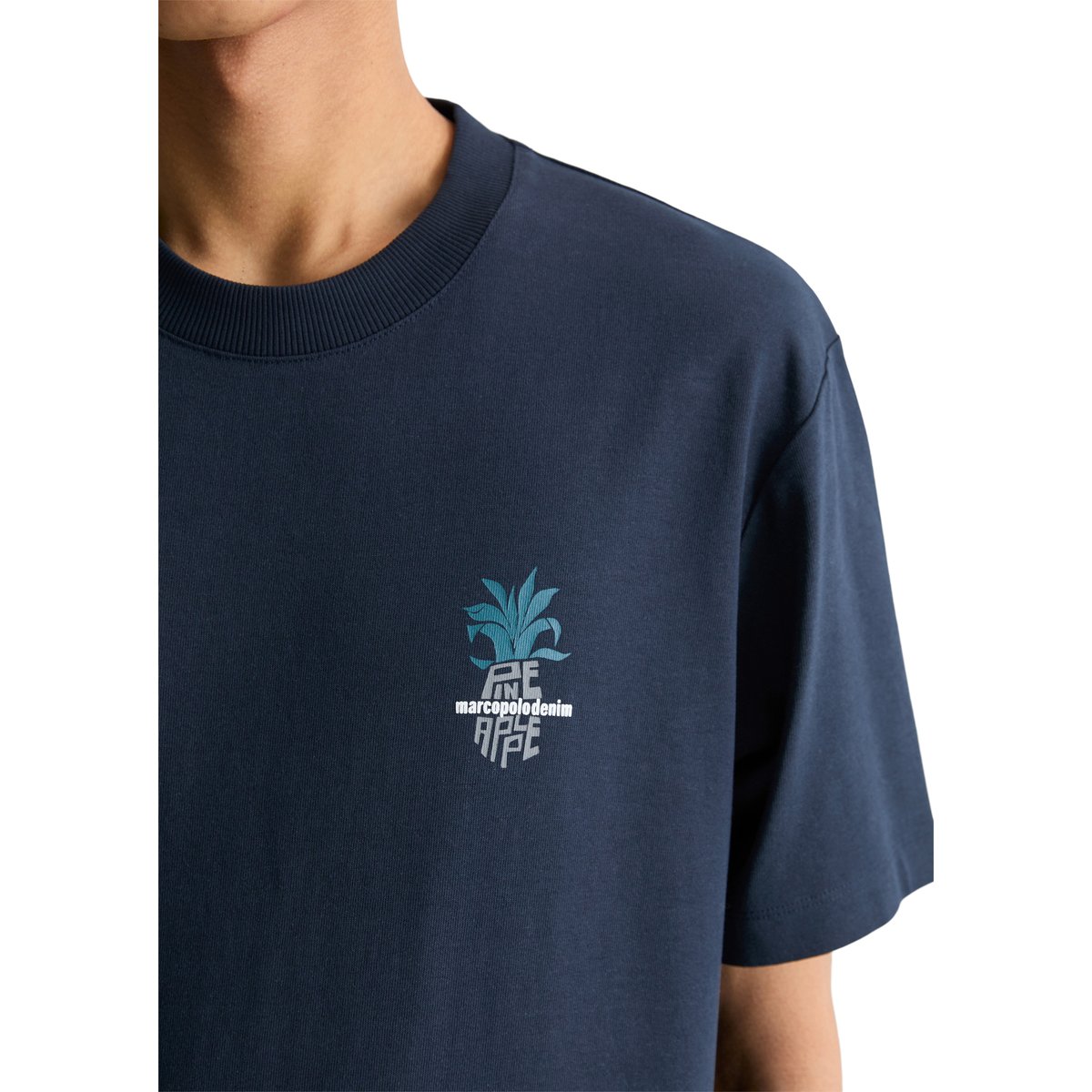 T-shirt DfC relaxed en pur coton bio bleu foncé, MARC O’POLO DENIM