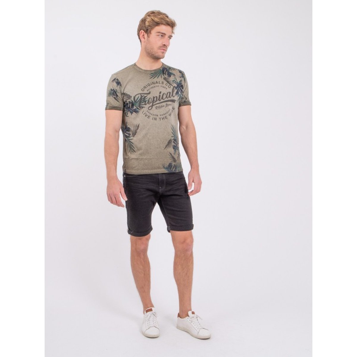 T-shirt Col Rond Pur Coton Nerwik kaki, RITCHIE