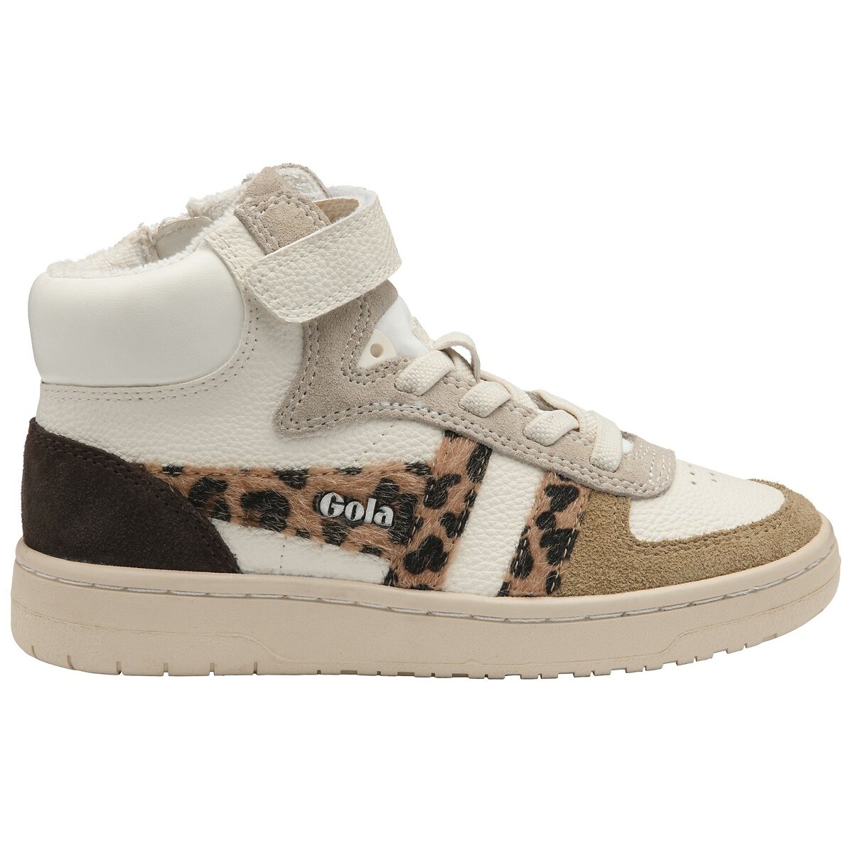 Baskets montantes, TALON SAFARI blanc/léopard, GOLA