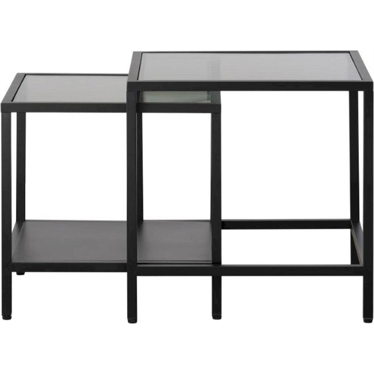 Tables gigognes collection AVENSUNLY noir et verre transparent, RECOLLECTION