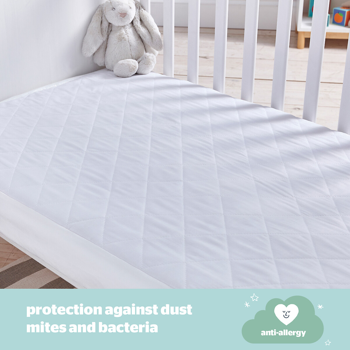 Cot Bed Waterproof Mattress Protector white, SILENTNIGHT