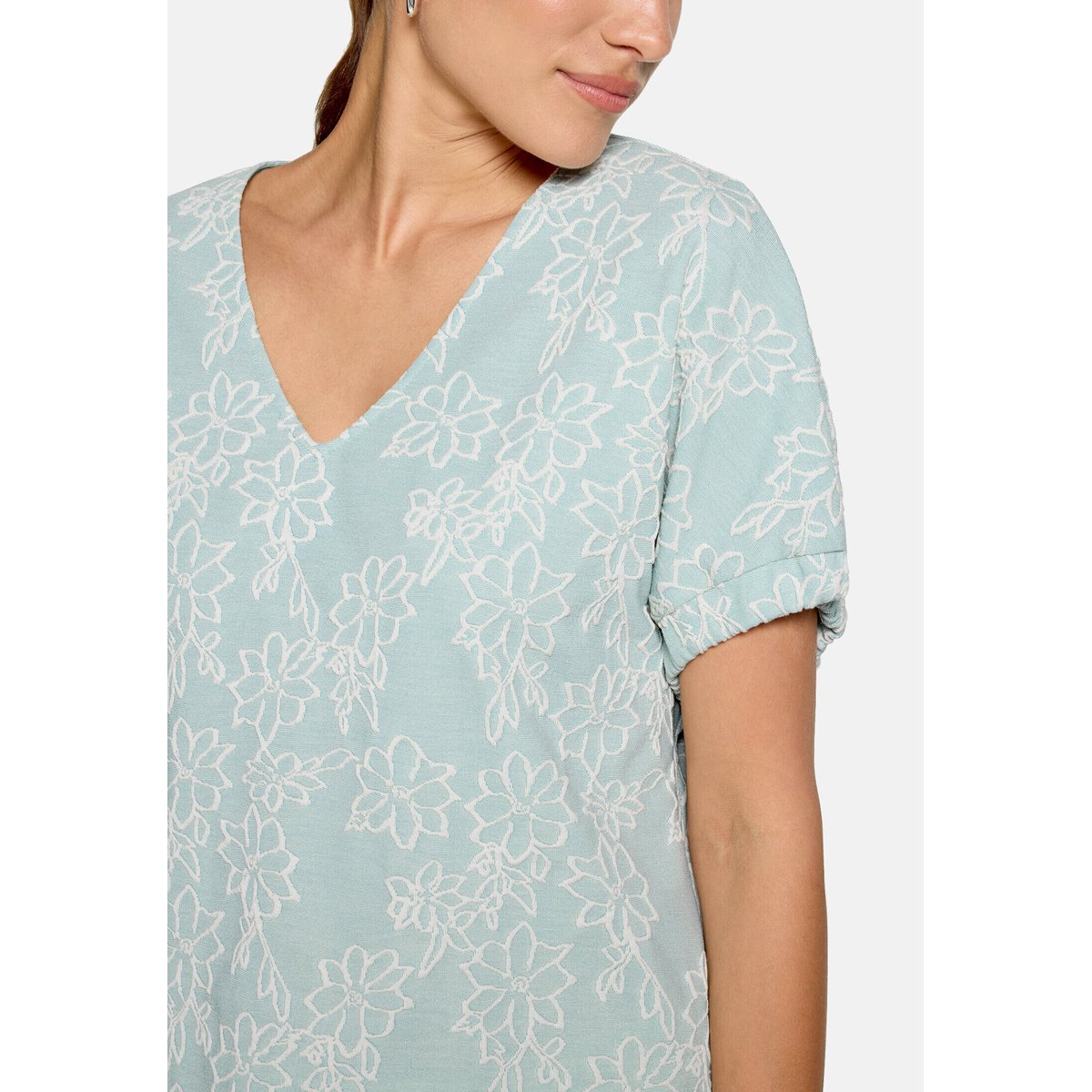 Sweat-shirt manches courtes blue/cream, ZERO