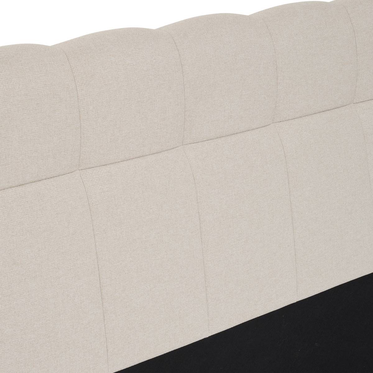 Tête de lit tissu capitonné WILM argile, ATMOSPHERA