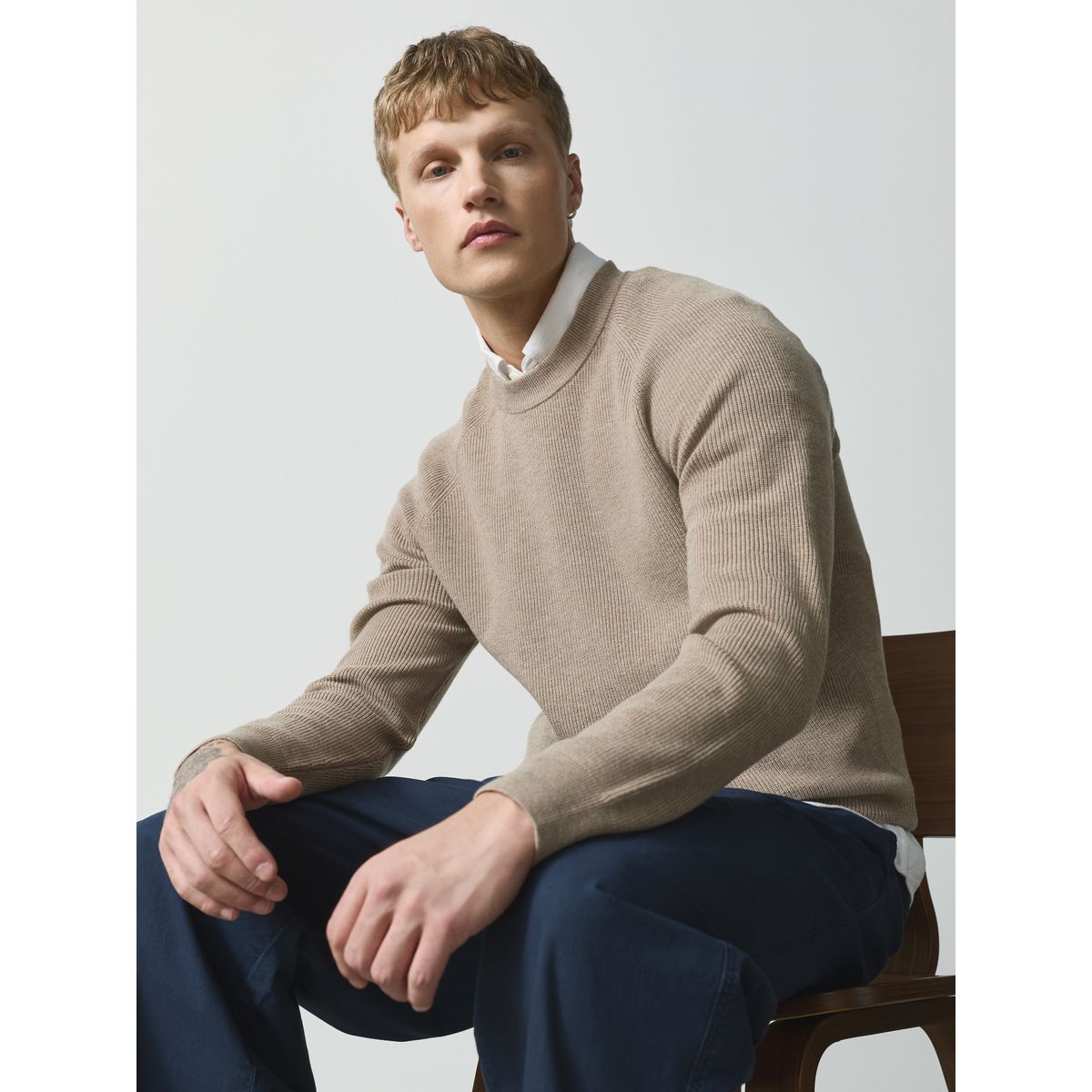 Pull en maille essential, lot de 2 bleu marine/neutre, NEXT