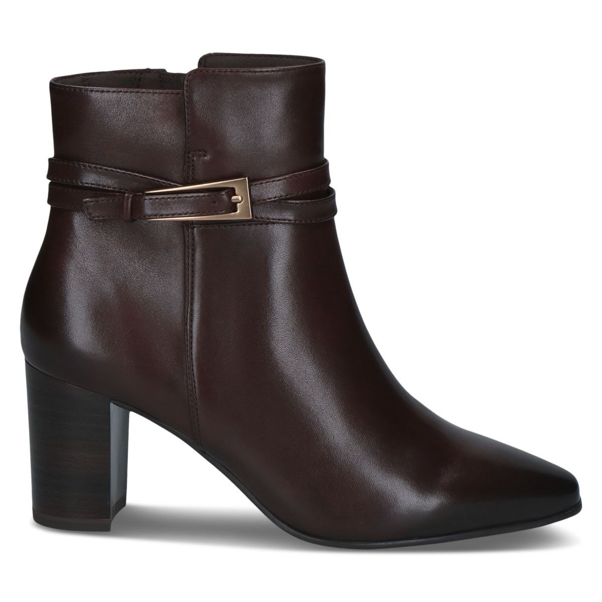 Bottine en cuir marron camel, CAPRICE