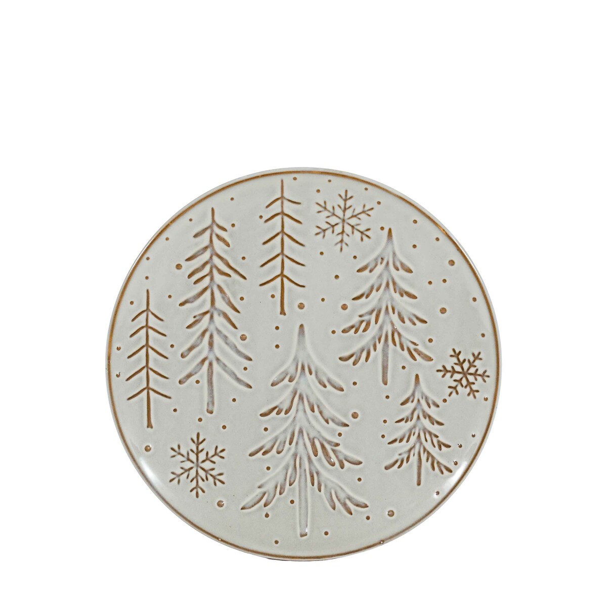 Set of 4 Woodland Tree Dessert Plates grey, ÉDITÉ