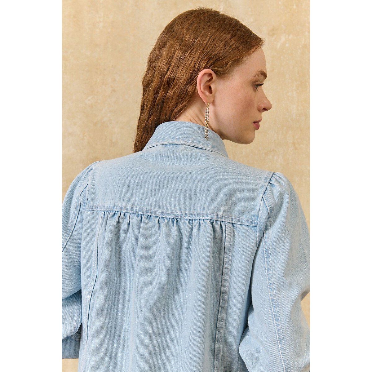 Veste en denim à col brodé amovible, HANNEA denim clair, LOUISE MISHA