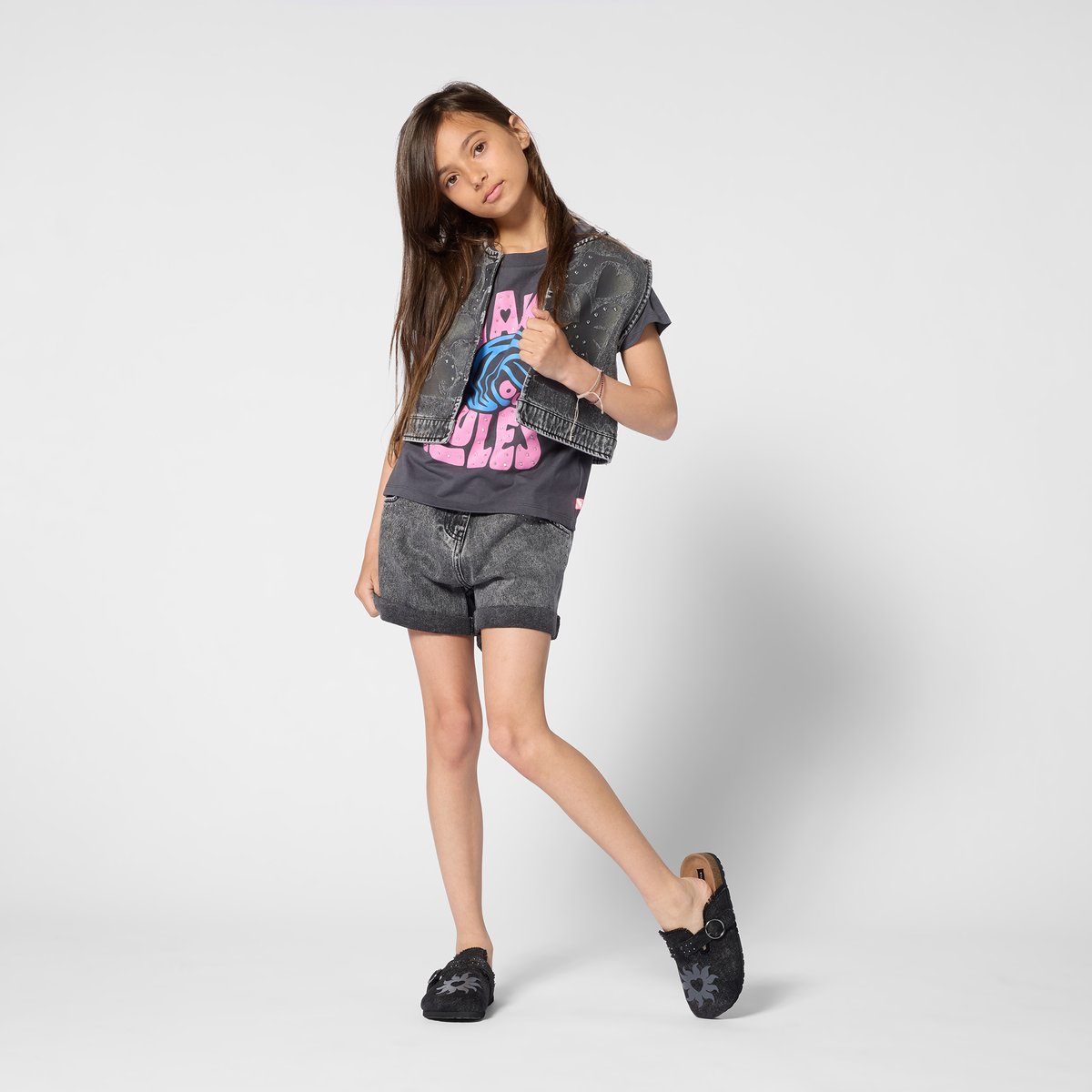 Tee-shirt manches courtes bitume, BILLIEBLUSH
