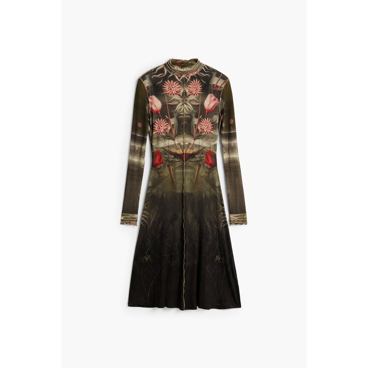 Robe longue imprimée noir, DESIGUAL