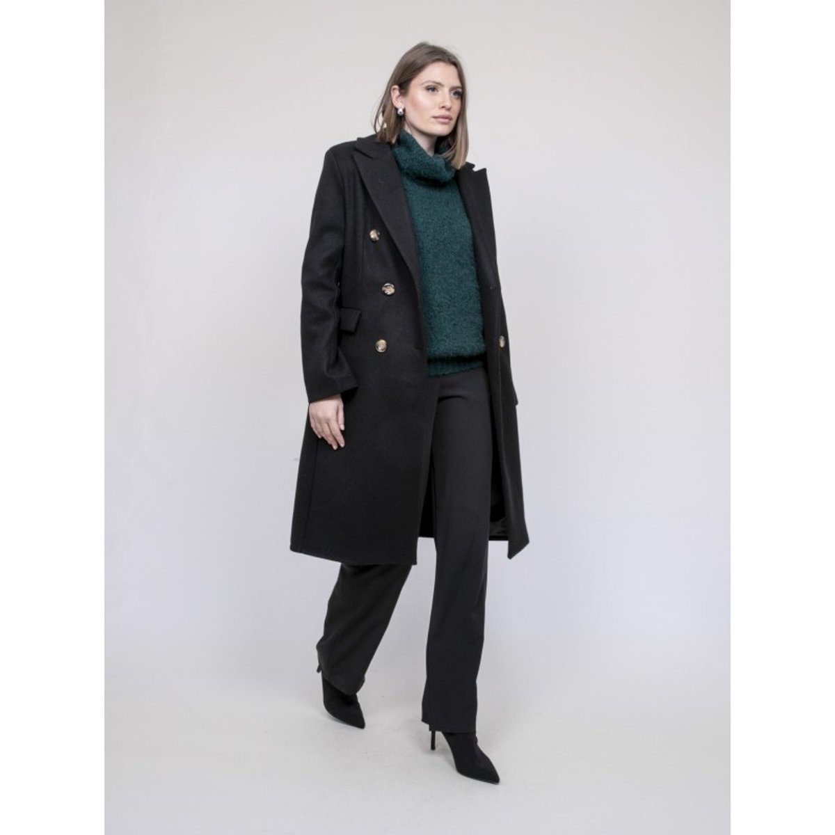 Manteau Long Umbriel noir, DONA LISA