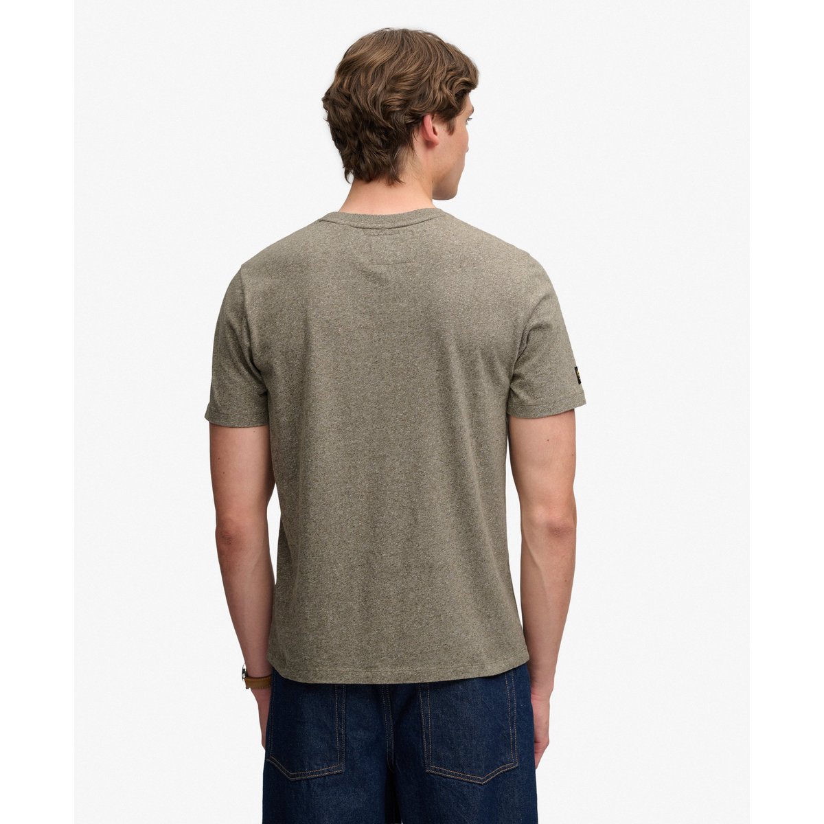 T-shirt Vintage Logo Heritage Coupe Décontractée vert olive chiné, SUPERDRY