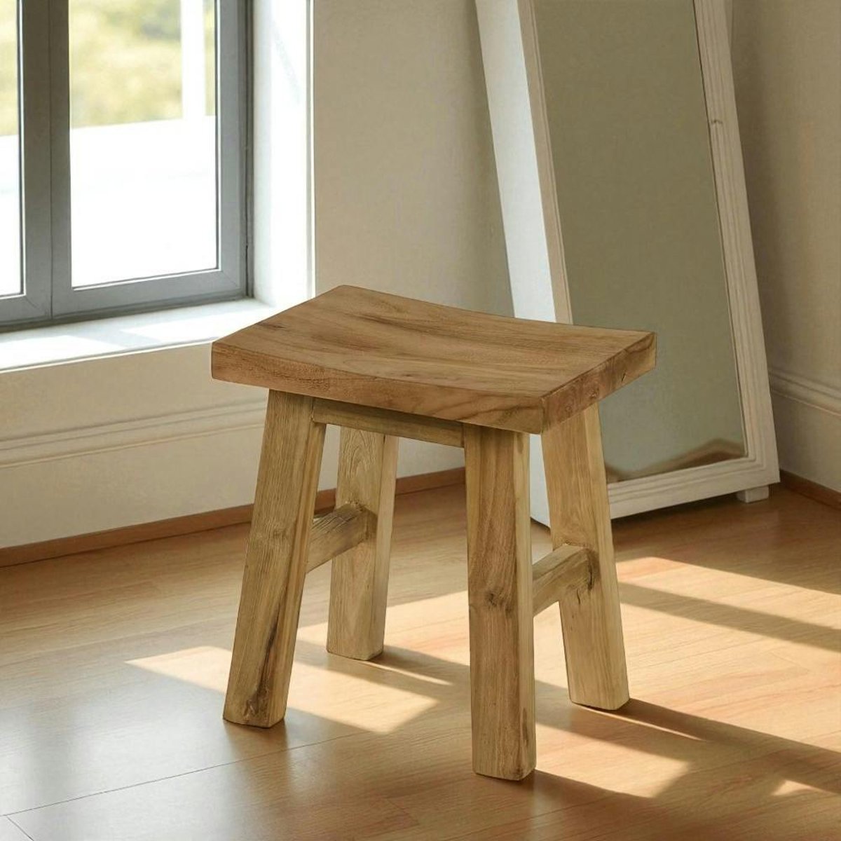 Tabouret en teck recyclé - 45 cm, ARIZONA bois naturel, PIER IMPORT