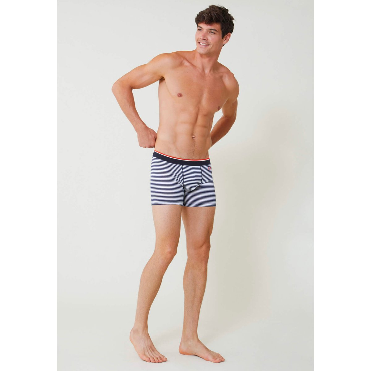 Boxer long à motif chevron jaune anis en coton Michel mariniere, LE SLIP FRANCAIS