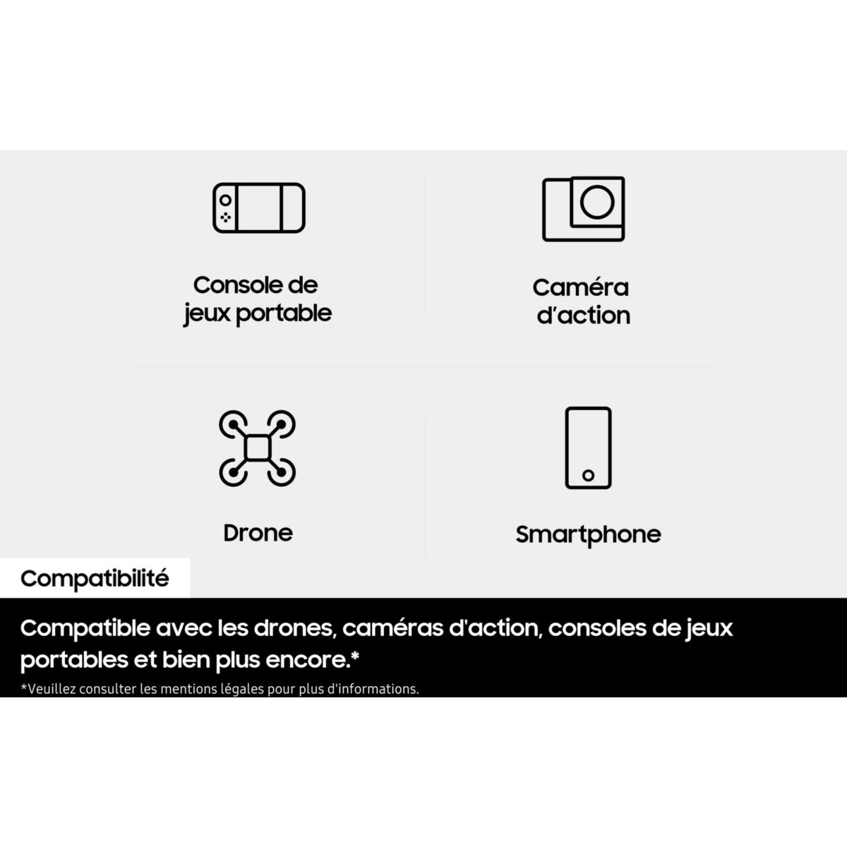 Carte Micro SD T9 128G U3 V30 A2 Classe 10 couleur unique, SAMSUNG