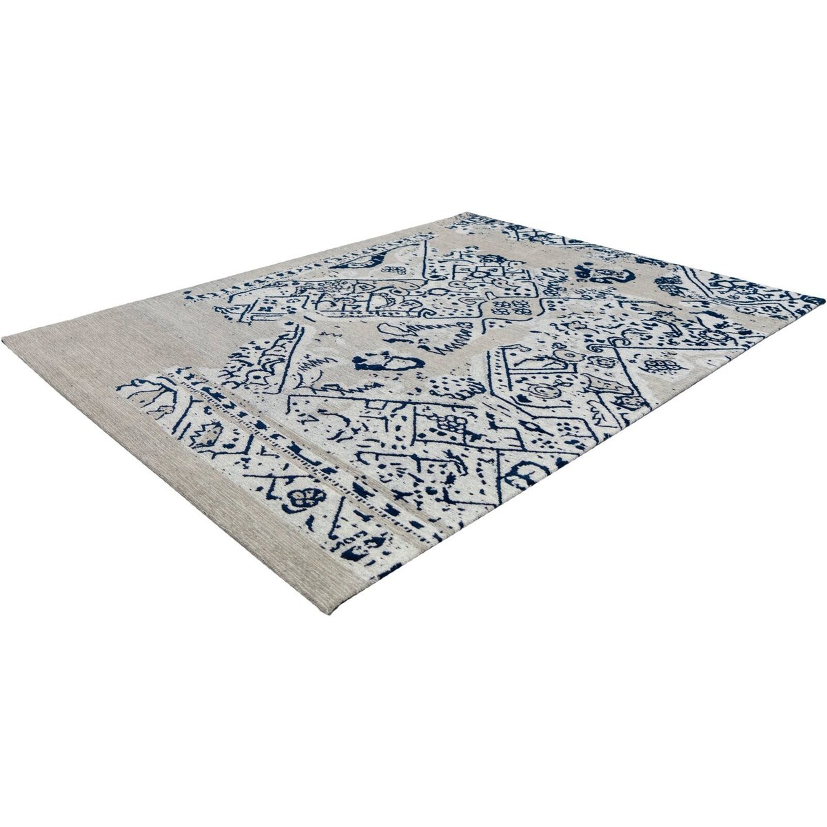 Tapis en coton fait main, RIVIÈRE gris, noir, ARTE ESPINA