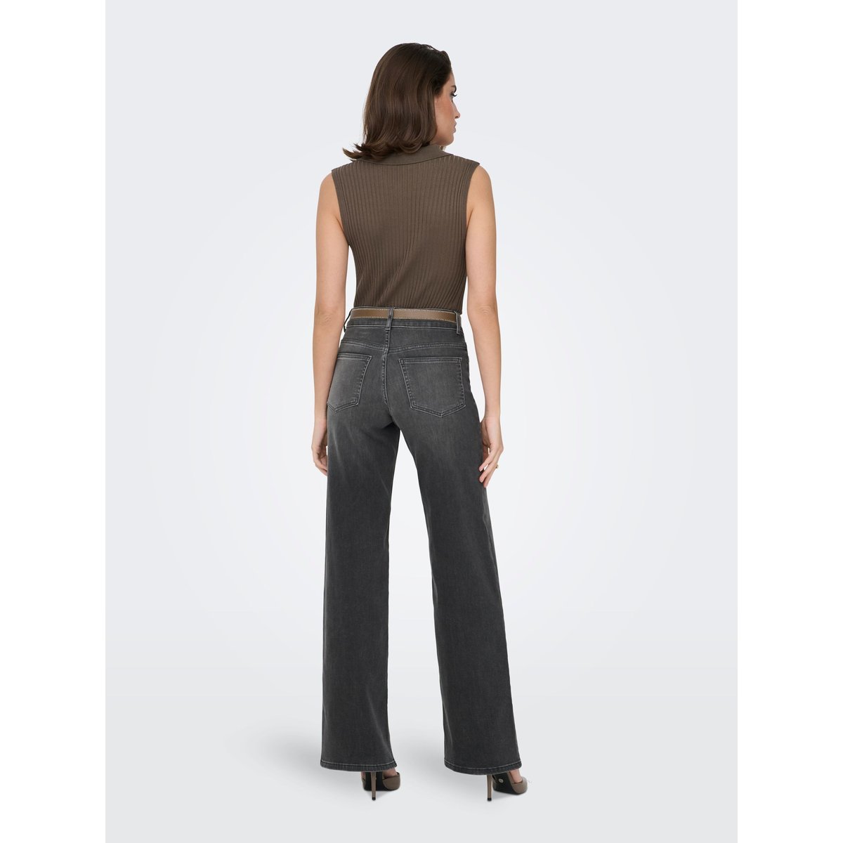 Jean À Jambe Large washed black, ONLY