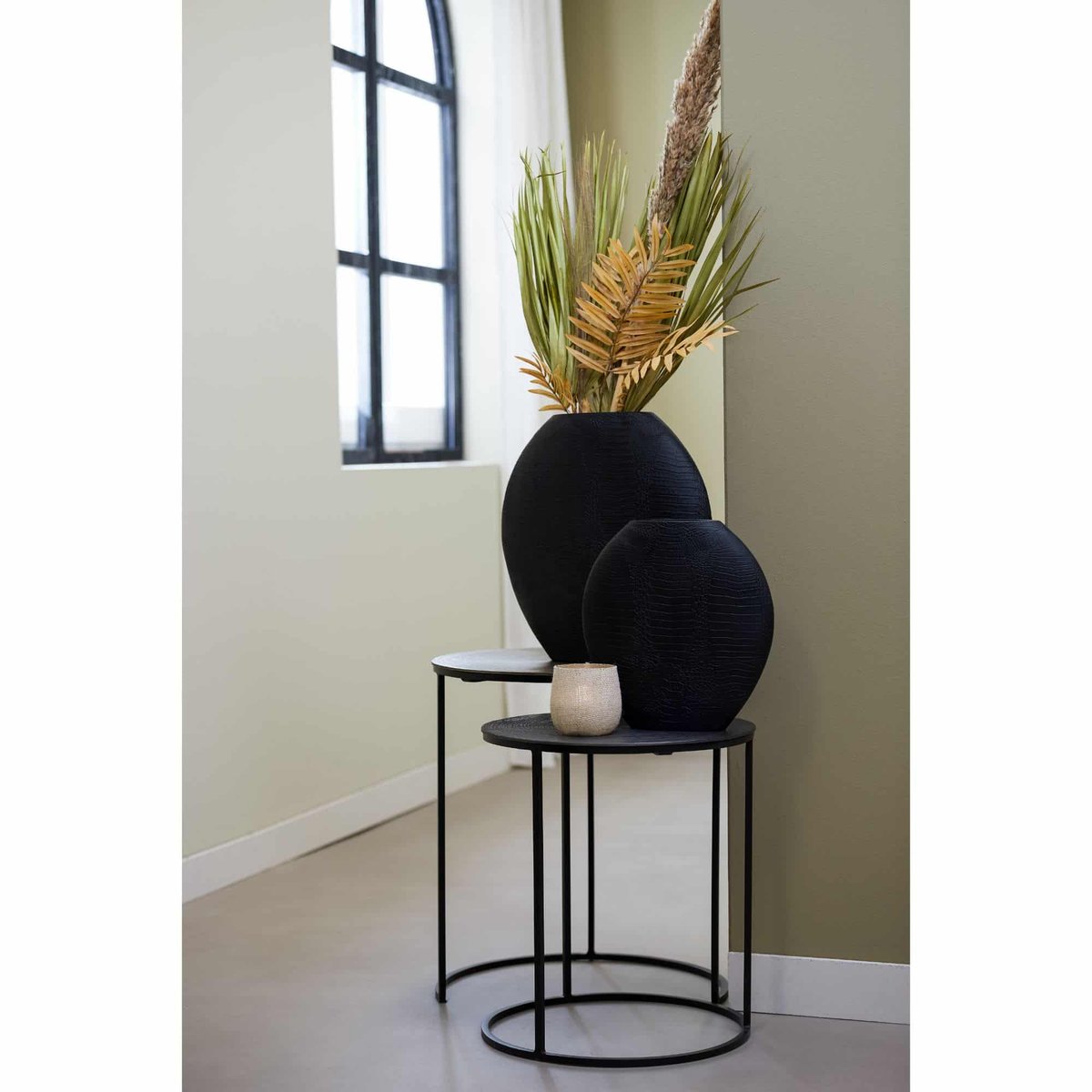 Vase Plastique SKELD noir mat, LIGHT & LIVING 