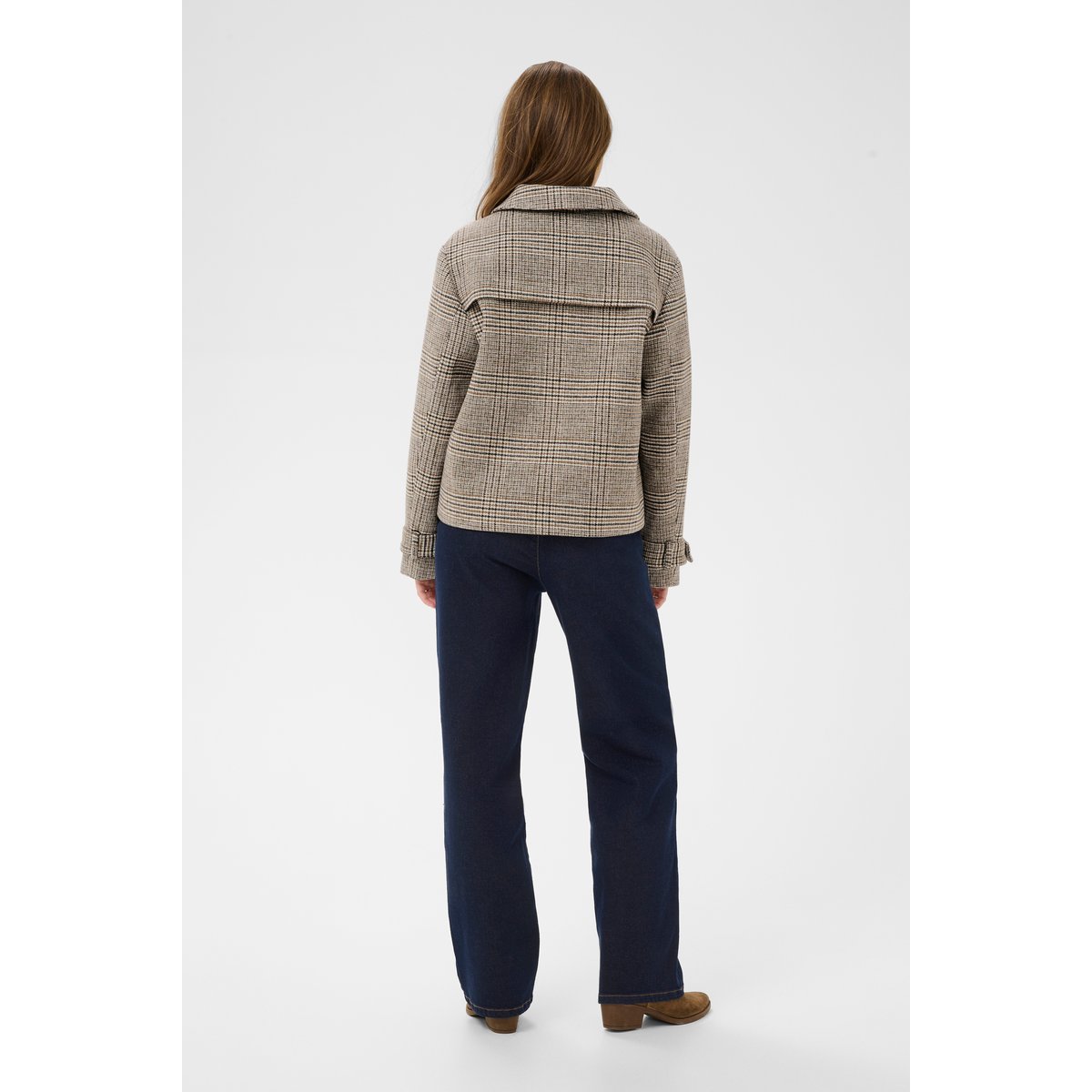 Manteau gris grey check, CREAM