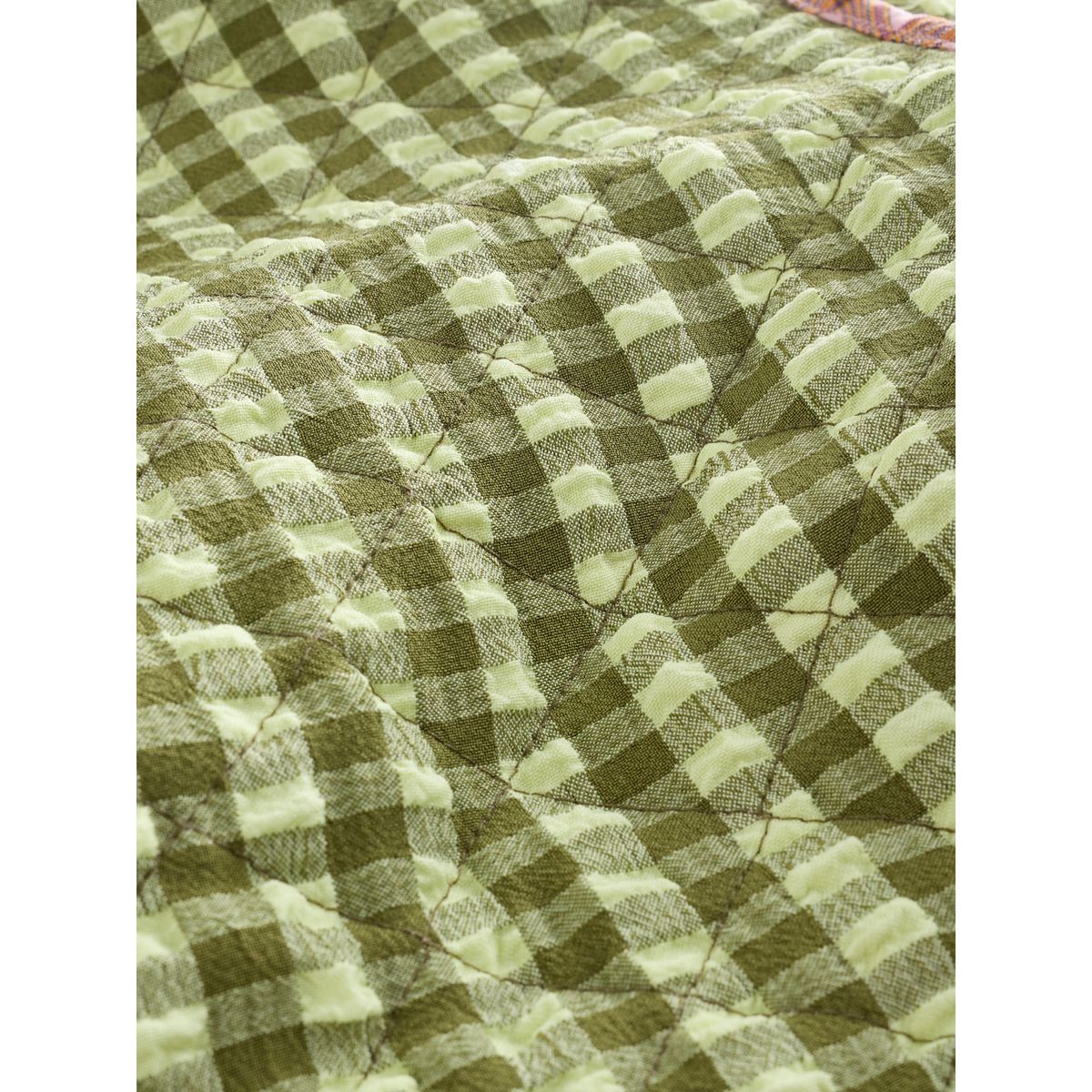 Veste matelassée à motif vichy réversible rose et vert, NEXT