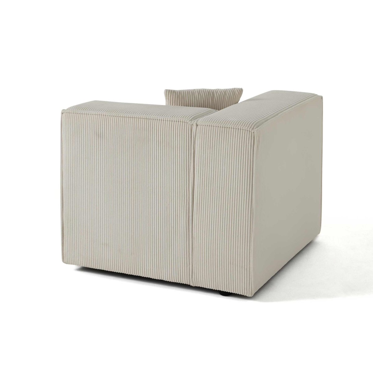 Module d'assise gauche en velours côtelé, ARTY beige, BEST MOBILIER