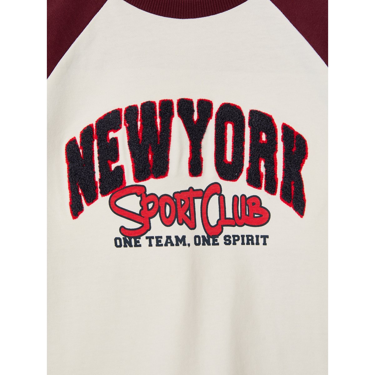T-shirt manches longues raglan bordeaux, VERTBAUDET