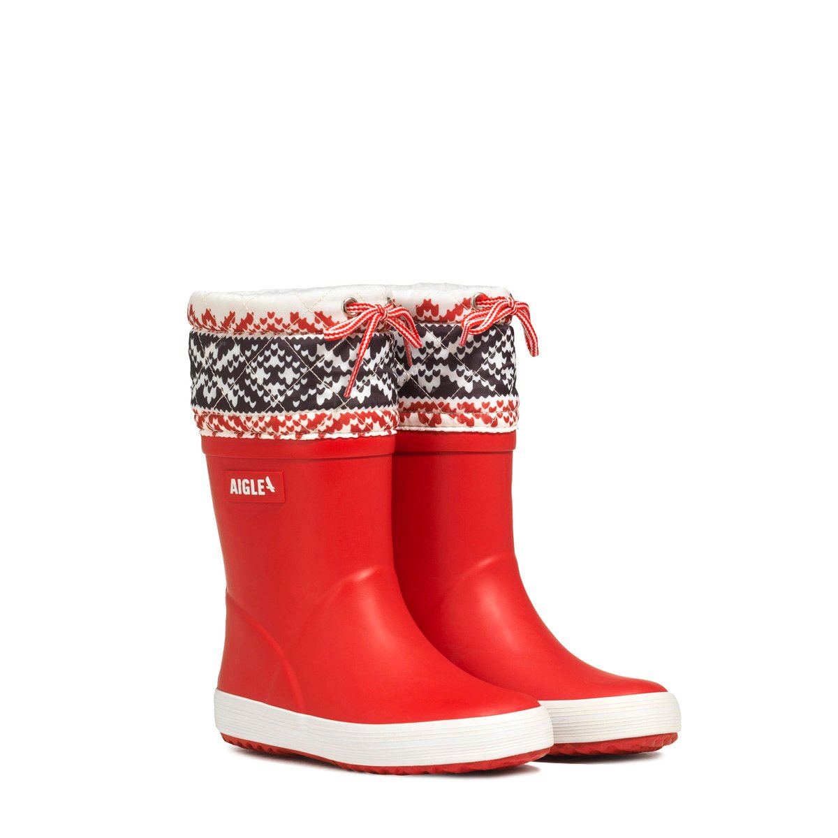 Bottes de pluie fourrées imprimé GIBOULEE PT rouge, AIGLE