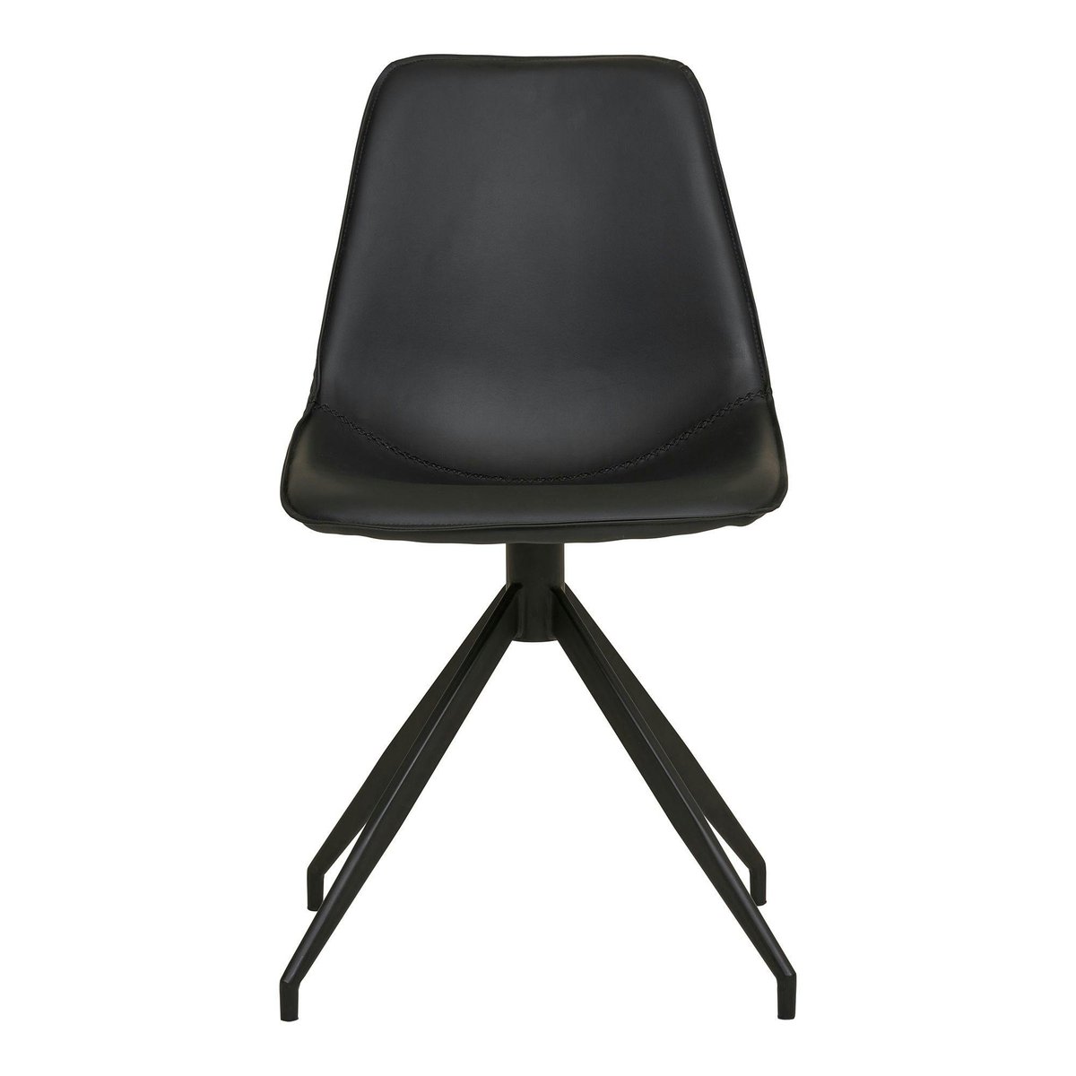 Chaise pivotante avec couture (lot de 2) AMSTERDAM noir, PIER IMPORT