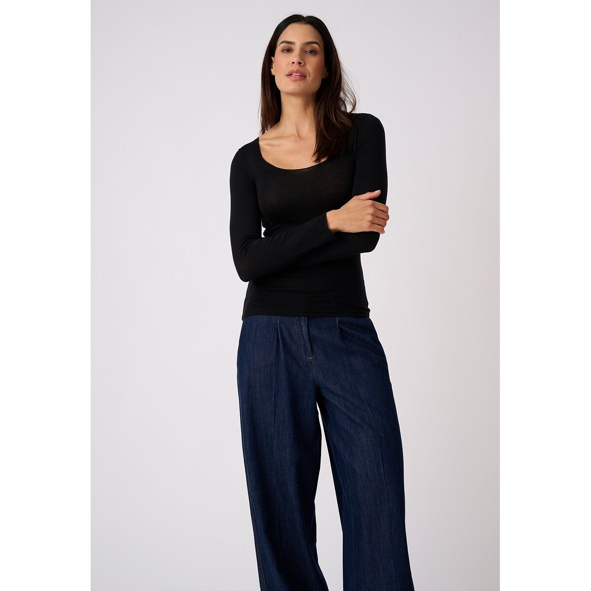 Tshirt manches longues thermolactyl SENSITIVE 2 LIGHT & WARM noir, DAMART