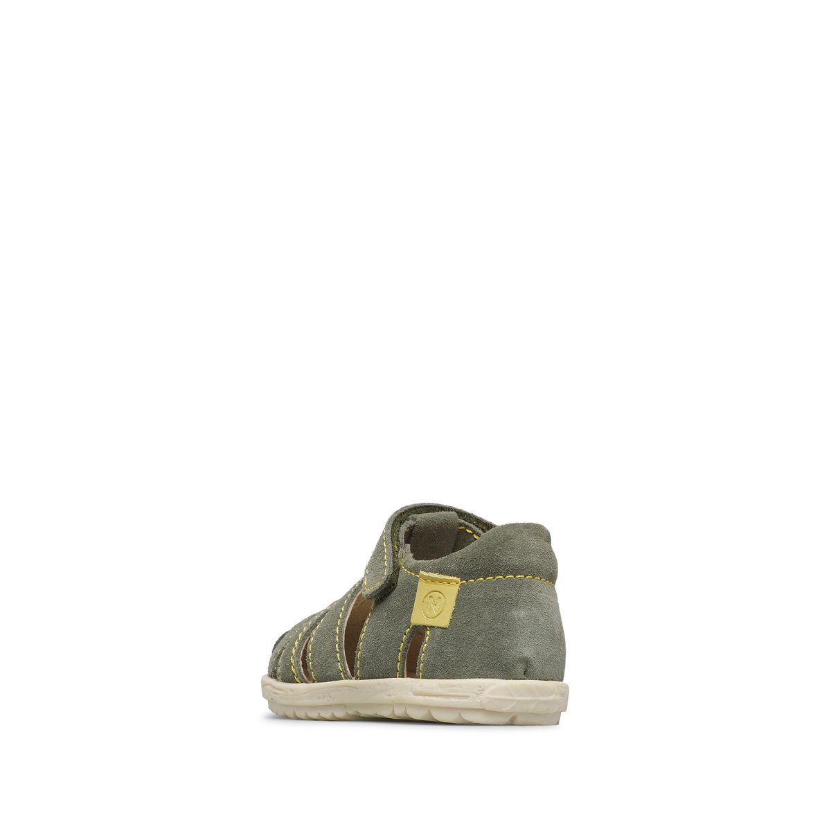 Sandales semi-ouvertes en daim SEE vert-jaune, NATURINO