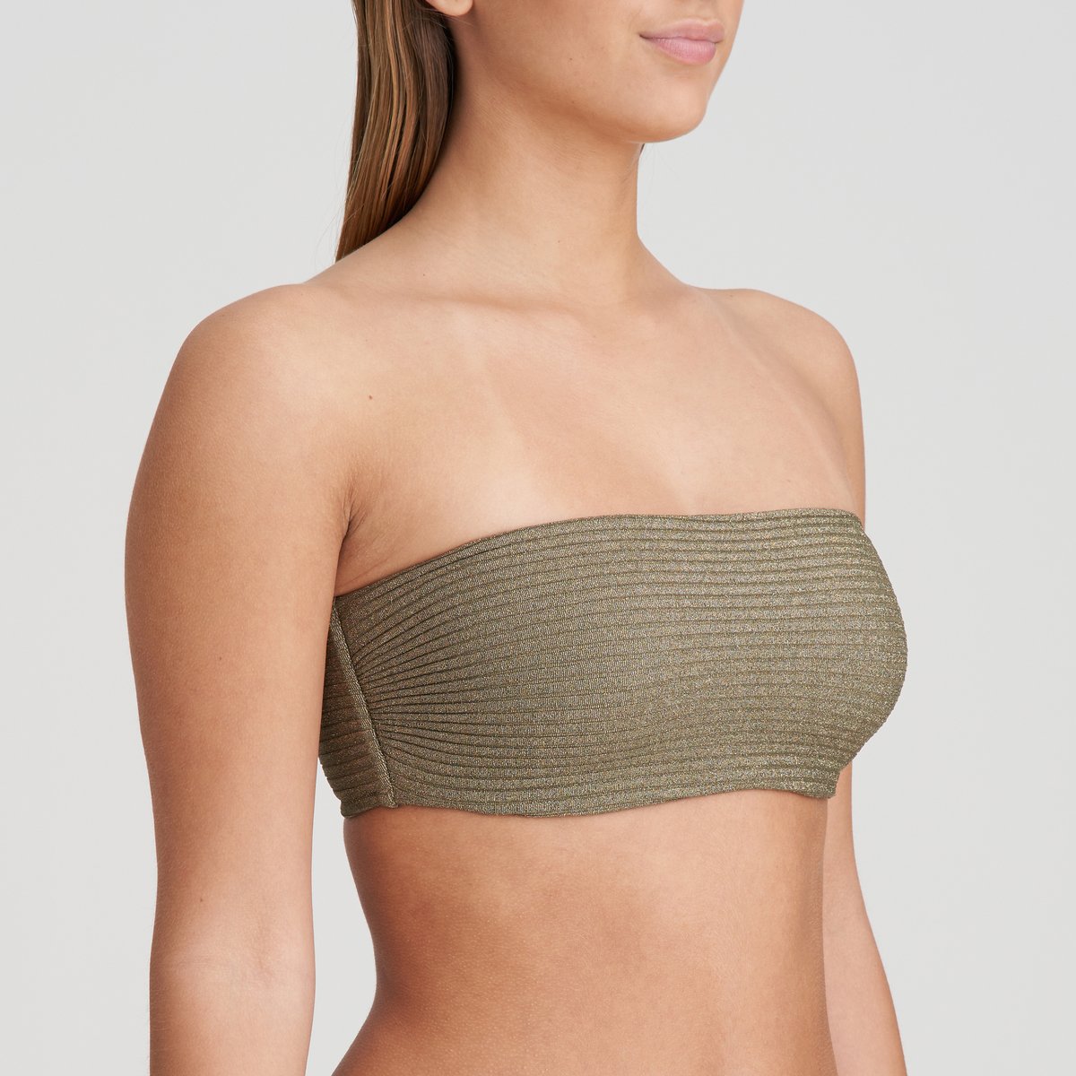 Haut de bikini bandeau rembourré TINJIS vert - golden olive, MARIE JO