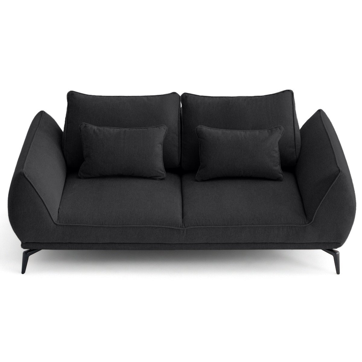 Canapé fixe 2 places - ARICA noir, BEST MOBILIER