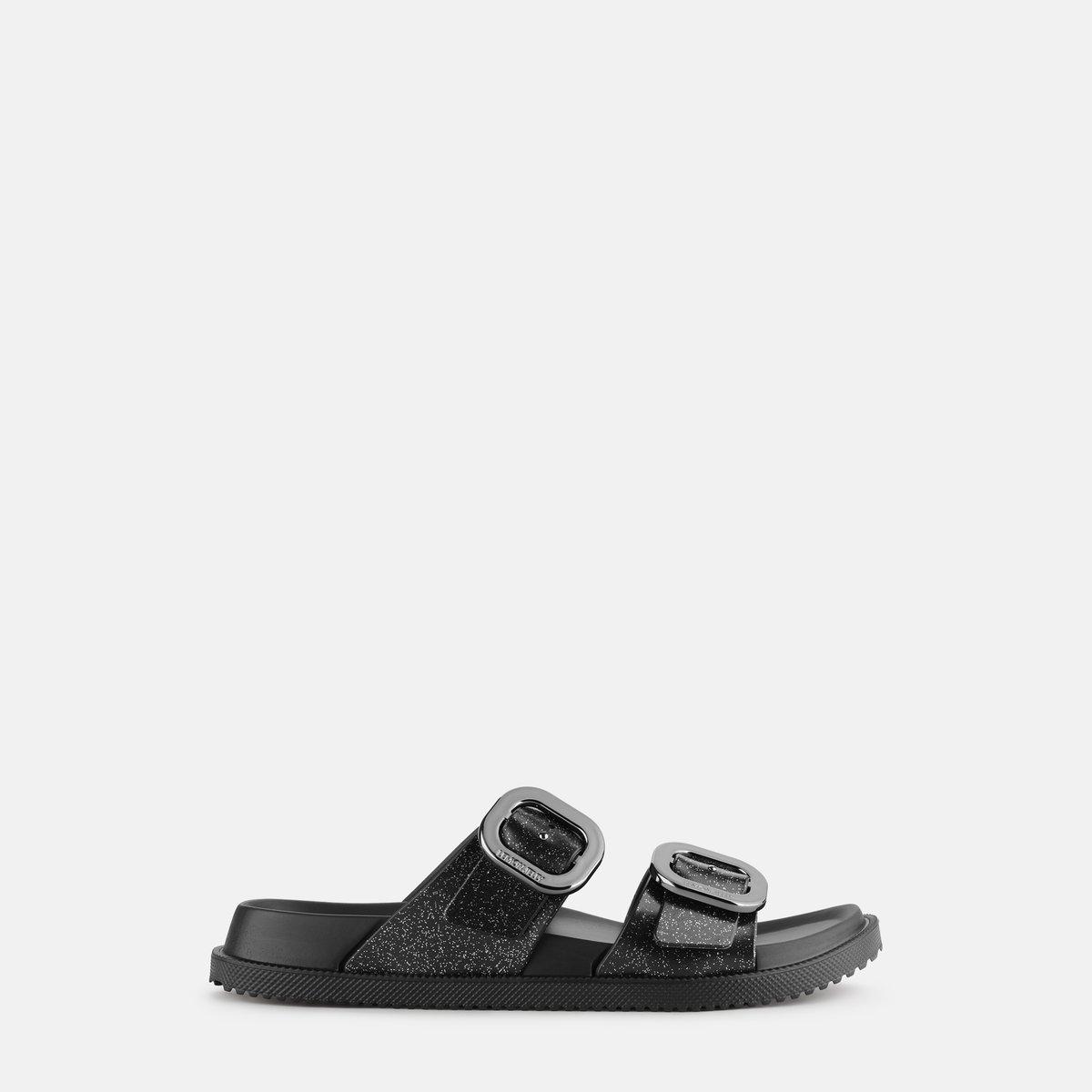 Sandales avec double buckles ELISE GLITTER noire, LEMON JELLY