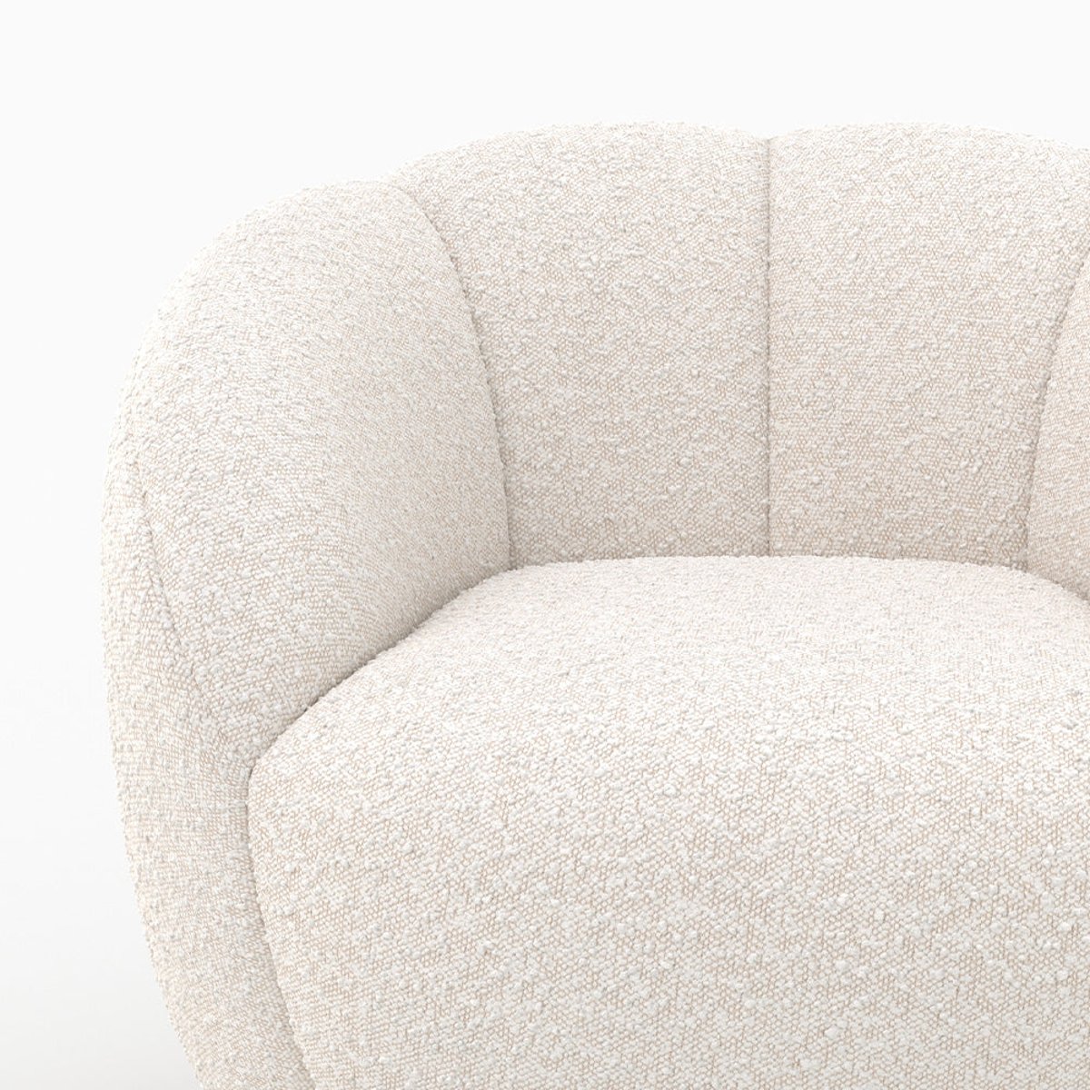 Fauteuil en tissu bouclé - YSÉ blanc, MAISON PAVANE