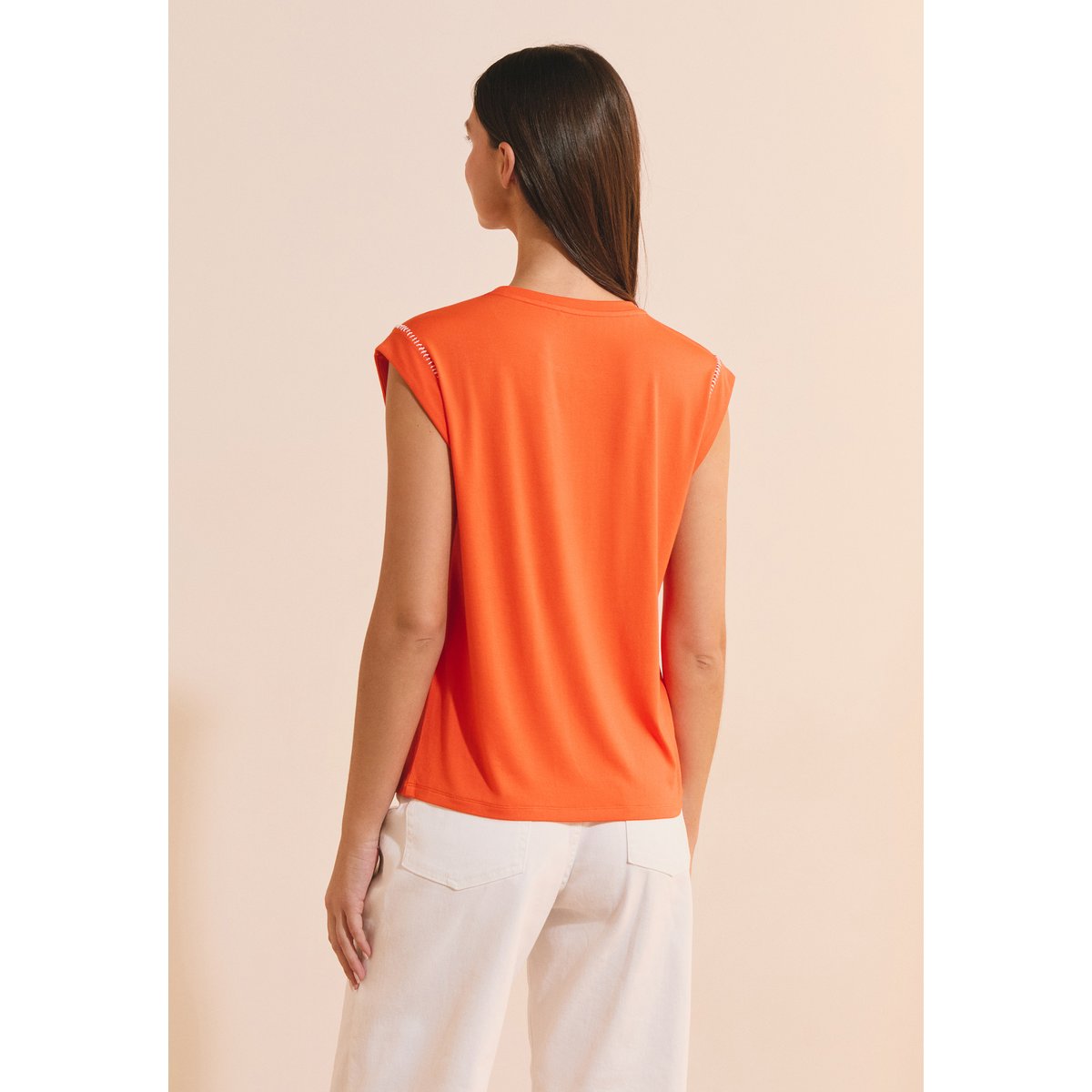 T-shirt sans manches ARNAUD TS orange, ETAM