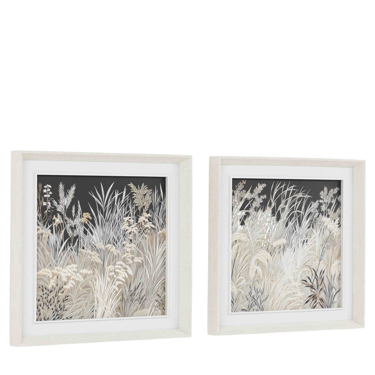 Set of 2 Evening Peace Framed Canvas white, ÉDITÉ