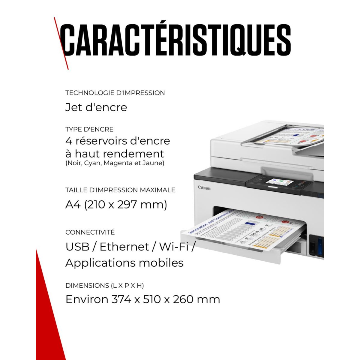Imprimante jet d'encre Maxify GX2051 couleur unique, CANON