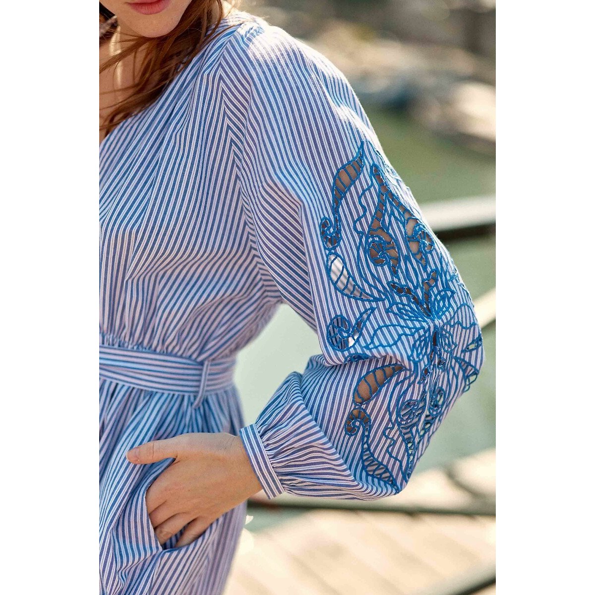 Raby Striped Long Sleeve Dress blue striped/white, LA PETITE ETOILE
