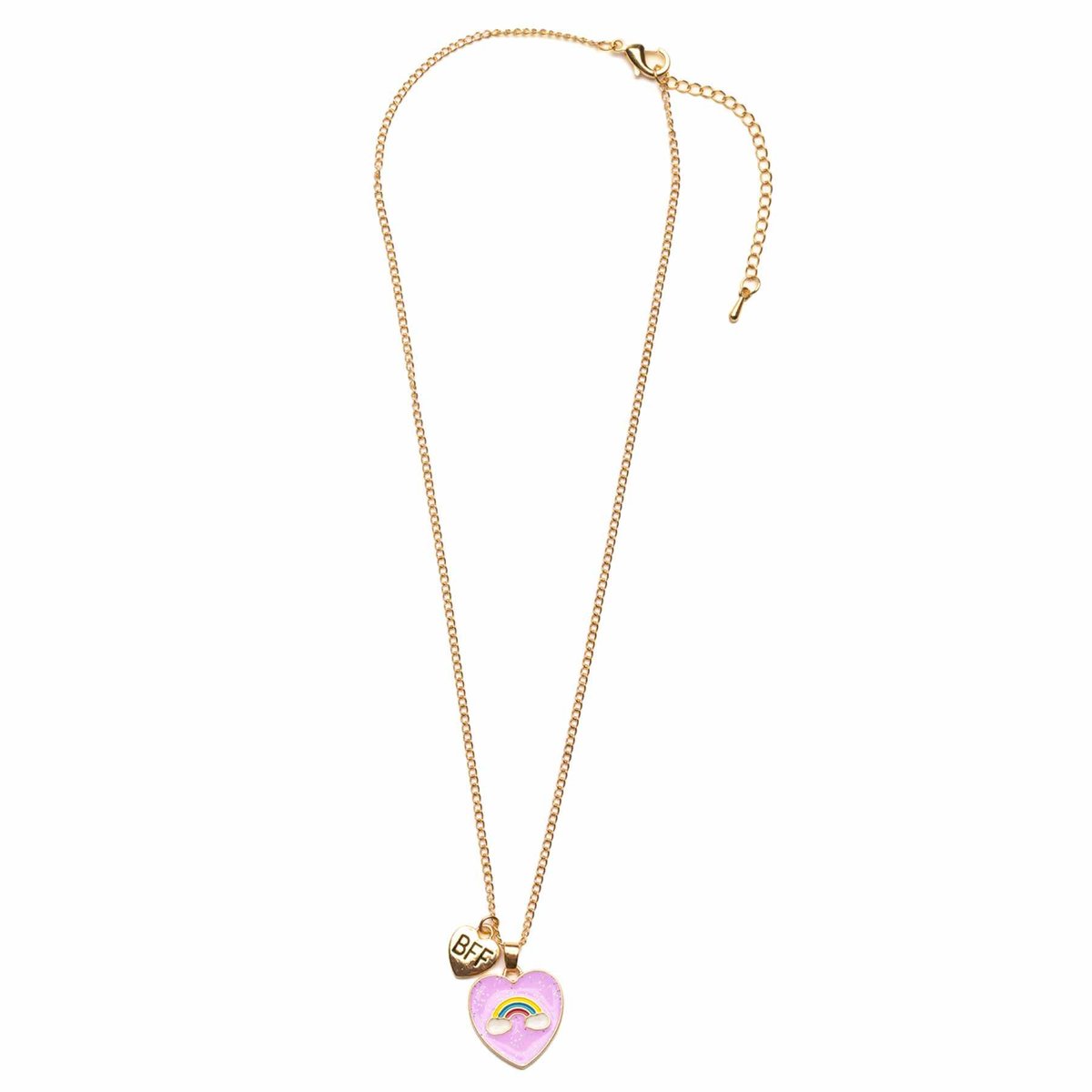 Collier d'amitié BFF duo papillon & arc-en-ciel rose, GREAT PRETENDERS