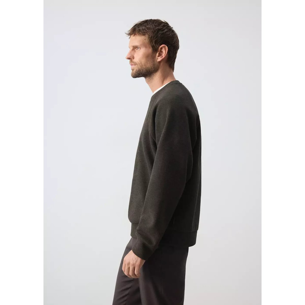 Sweat effet gratté marron, MANGO MAN