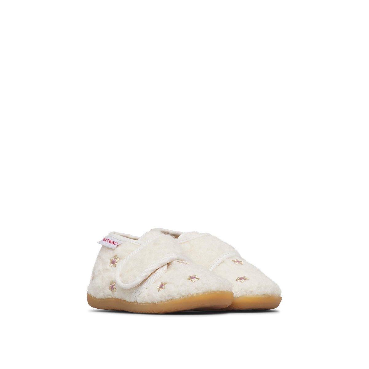 Pantoufles en laine SILVYS blanc crème-platine, NATURINO