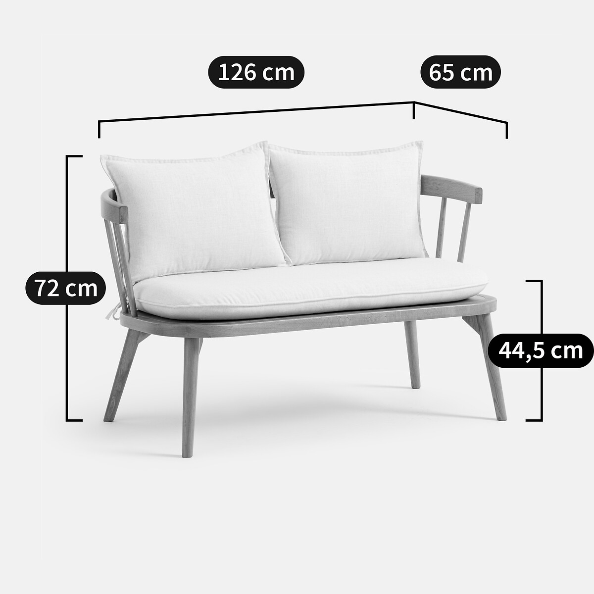 Banco de roble y tela, Portman beige , LA REDOUTE INTERIEURS
