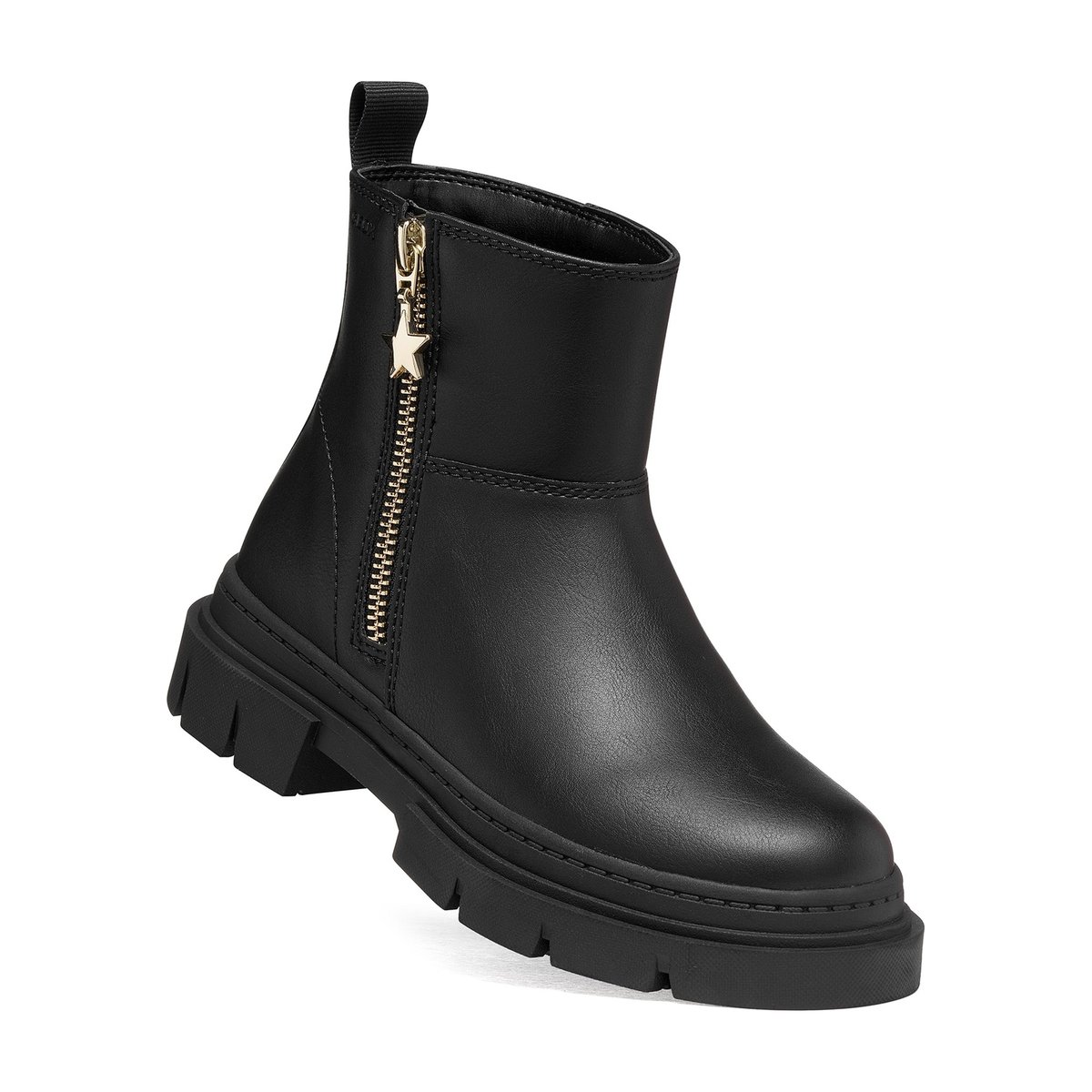 Bottines zippées en cuir, KARSYN noir, GEOX