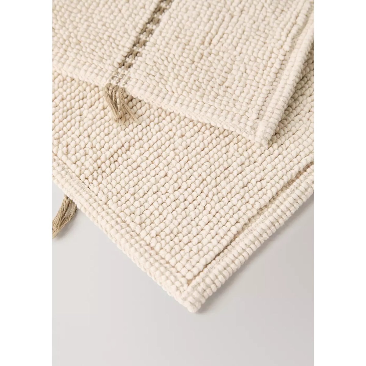 Tapis de bain rayures détail franges écru, MANGO HOME