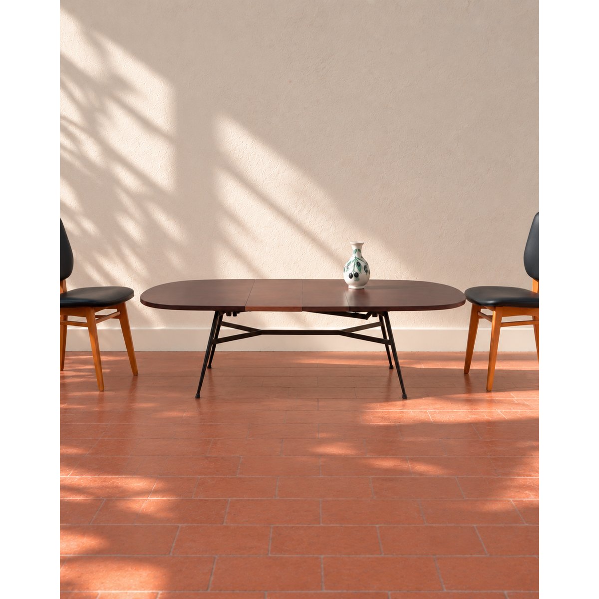 Table basse modulable monte et baisse Donna N°1108 - Bon état bois foncé, DEBONGOUT